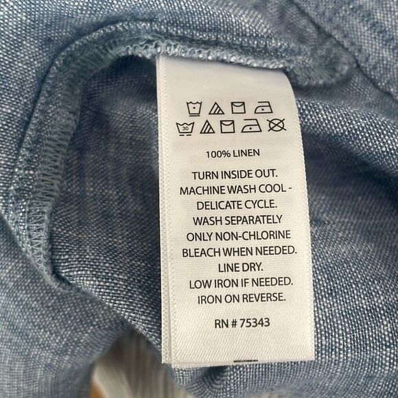 100% Linen Trucker Style Jacket L - Picture 11 of 16